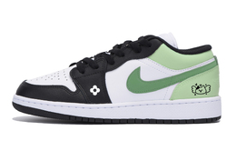 Jordan Баскетбольные кроссовки Air 1 Low Top Vintage, мужские, черные, белые, зеленые 553558-131(team85-翩跹抹茶) | black white green