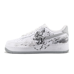 Nike Кроссовки Air Force 1 Carp Want Pie, Mountain King, с низким верхом, противоскользящие, износостойкие, мужские, черные, белые, серые fj4146-100(team1109-山岭为王） | black white gray