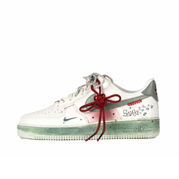 Nike Кроссовки Air Force 1 Low Top для скейтбординга, мужские, белые, зеленые hv5979-130(team186- 单核蛇契) | white green