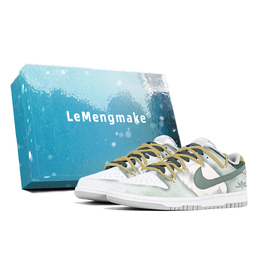 Nike Кроссовки для скейтбординга Dunk Joy Lemon, износостойкие, низкие, мужские, белые, зеленые dd1391-103(team399-墨香轻染s-box) | white green