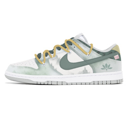 Nike Кроссовки для скейтбординга Dunk Joy Lemon, износостойкие, низкие, мужские, белые, зеленые dd1391-103(team399-墨香轻染) | white green