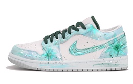 Jordan Баскетбольные кроссовки Air 1 Low Top Vintage, мужские, зеленые, белые fq7687-300（team拾玖-绿色幻境） | white green
