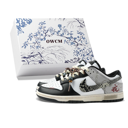 Nike Кроссовки для скейтбординга Dunk, износостойкие, серо-черные, мужские dd1391-100(team拾柒-男款低帮蛇环赐福板鞋) | gray black