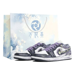 Jordan Баскетбольные кроссовки Air 1 Vintage, низкие, белые, мужские 553558-145(team113-紫色星夜s-box) | purple