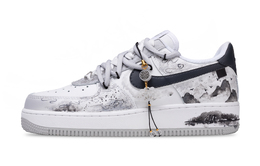 Nike Кроссовки для скейтбординга Air Force 1 Ink Slip с низким верхом, мужские, белые, серые fj4146-100(team1068-水墨丹青) | white gray