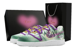Nike Кроссовки для скейтбординга Court Vision 1 Low Top, мужские, зеленые dh2987-101(team1171-街头涂鸦-礼盒） | green
