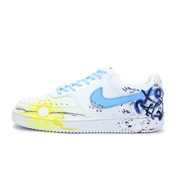 Nike Кроссовки для скейтбординга Court Vision 1 Low Top, мужские, синие, белые, желтые dh2987-101（team390-夏雨天 ) | blue white yellow