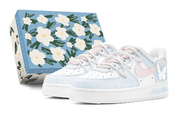 Nike Кроссовки Air Force 1 Low Top для скейтбординга, мужские, розово-синие cw2288-111(teams2-蓝粉蝶影男s-box) | pink blue