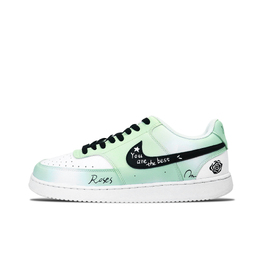 Nike Легкие и дышащие низкие кроссовки для скейтбординга Court Vision Fresh Ink, мужские, черные, белые, зеленые dh2987-101（team646-清新墨韵） | black white green