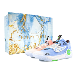 Nike Баскетбольные кроссовки KD Trey 5 X с низким верхом, устойчивые к истиранию, мужские, сине-розовые dj7554-014(team537-小熊软糖lucky蓝) | blue pink