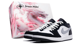 Баскетбольные кроссовки Air 1 Vintage, низкие, серые, мужские Jordan, Black Gray hf3148-106(team740-页岩白礼盒版) | black gray