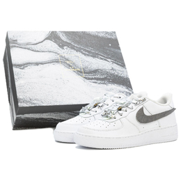 Nike Кроссовки Air Force 1 с низким верхом для скейтборда, противоскользящие, износостойкие, мужские, белые cw2288-111(team335-灰魂礼盒) | white marble box