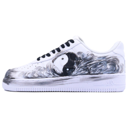 Nike Кроссовки для скейтбординга Air Force 1 с противоскользящим износостойким верхом, унисекс, белые, черные cw2288-111(team779-道隐云踪·八卦幻影） | white black