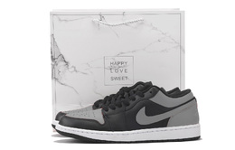 Jordan Баскетбольные кроссовки Air 1 Low Top Vintage, мужские, черно-серые 553558-067(team拾伍-男女同款黑灰sbox) | black gray