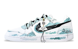 Nike Кроссовки для скейтбординга EBERNON Low Qi Card, Yunshu, противоскользящие, износостойкие, низкие, мужские, зеленые, белые aq1775-100(team528-云舒) | green white