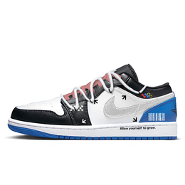 Jordan Баскетбольные кроссовки Air 1 Durable Breathable Low Top Vintage, мужские, сине-белые 553558-140(team10-机车s) | blue white