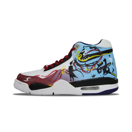 Nike Баскетбольные кроссовки Flight Legacy Nezha Hai, износостойкие, среднего размера, винтажные, мужские, белого и синего цветов bq4212-102（team360-哪吒闹海） | white blue