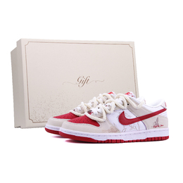 Nike Кроссовки для скейтбординга Dunk Box, Gilded Heart Flame Vow, противоскользящие, низкие, мужские, белые, красные dd1391-600(team620-鎏心焰誓box) | white red