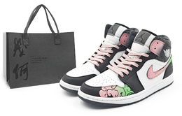 Jordan Баскетбольные кроссовки Air 1 Abrasion Resistance Mid Top Vintage, мужские, розово-зеленые fb9911-001(team1284-春桃翠影 s) | pink green