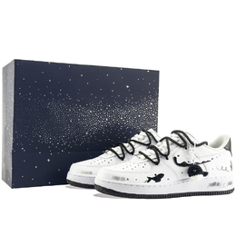Nike Кроссовки для скейтбординга Air Force 1, мужские, низкие, черно-белые cw2288-111（team877-鲸屿漫步） | black white