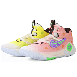 Nike Баскетбольные кроссовки KD Trey 5 X, износостойкие, среднего размера, мужские, розовые, желтые, непарные dj7554-014（team91-杜兰特 渐变粉黄） | pink yellow mismatched
