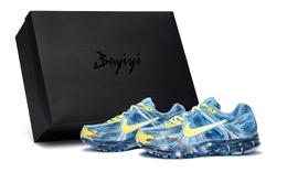 Nike Кроссовки Air Zoom Vomero 5 с антискользящим покрытием, износостойкие, низкие, мужские, синие, желтые, серые, серебристые hf5493-400(team80-男款沉溺海s-box) | blue yellow gray silver