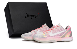 Nike Баскетбольные кроссовки Zoom Kobe 6 мужские, низкие, бежевые/розовые/желтые fq3546-100(team80-男款白桃星辰s-box) | beige pink yellow