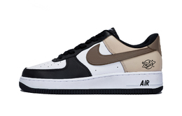 Nike Кроссовки Air Force 1 Sparkling Latte с низким верхом для скейтборда, мужские, белые, коричневые dv0788-001(team85-璀璨拿铁) | white brown