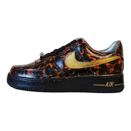 Nike Кроссовки для скейтбординга Air Force 1 Camouflage Youth с низким верхом, противоскользящие, мужские, черные cw2288-111(team432-迷彩青春） | black
