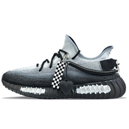 Adidas Кроссовки Yeezy Boost 350 V2, мужские, низкие, белые/черные hq4540(team40-黑白世界) | black white