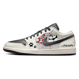 Jordan Баскетбольные кроссовки Air 1 Vintage, низкие, мужские, белые/черные ih0649-021(team56-情侣熊猫) | white