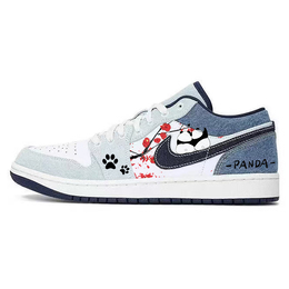 Jordan Баскетбольные кроссовки Air 1 Vintage, низкие, мужские, белые/синие ih0648-141(team56-情侣熊猫) | white
