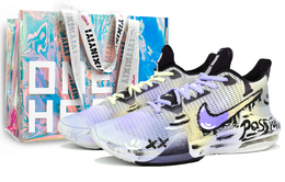Nike Баскетбольные кроссовки Air Max Impact 3 с противоскользящим покрытием, износостойкие, низкие, мужские, фиолетово-желтые dc3725-100(team400-蓝粉疾风男款紫黄) | purple yellow (laser shopping bag)
