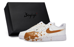 Nike Низкие износостойкие кроссовки для скейтбординга Air Force 1, мужские, белые, красно-коричневые cw2288-111(team80-拆迁现场鸳鸯s-box) | white red brown