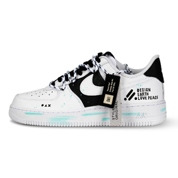 Nike Кроссовки Air Force 1 с низким верхом, противоскользящие, дышащие, мужские, белые, черные cw2288-111(team883和平) | white black