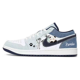 Jordan Баскетбольные кроссовки Air 1 Vintage, низкие, мужские, белые/синие ih0648-141(team56-竹钩熊猫) | blue