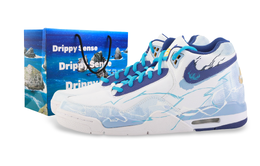 Nike Баскетбольные кроссовки Flight Legacy Thunder Scar с нескользящей подошвой, износостойкие, винтажные, серо-синие, мужские bq4212-102(team889-雷霆天痕礼袋款) | gray blue (special shopping bag)