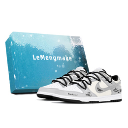 Nike Кроссовки для скейтбординга Dunk Joy Lemon, износостойкие, серо-белые, мужские dd1391-100(team778-简约字母s-box) | gray white