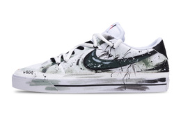 Nike Кроссовки Court Legacy Ink Bamboo Clear Elegance Low Top для скейтбординга, мужские, черно-белые dh3162-100（team1123-墨竹清韵） | black white