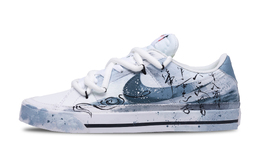 Nike Кроссовки Court Legacy Ink Fragrance And Brush Rhythm с антискользящим покрытием, износостойкие, низкие, для скейтбординга, мужские, сине-белые dh3162-101(team1027-墨香笔韵) | blue white