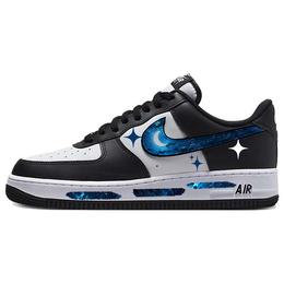 Nike Кроссовки Air Force 1 Dark Blue Aqua Starry Sky с низким верхом и амортизацией для скейтбординга, мужские, черные dv0788-001(team366-月色星空) | black