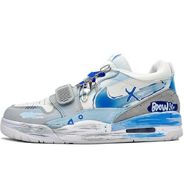 Jordan Баскетбольные кроссовки Legacy 312 Vintage, низкие, мужские, цвет: синий, серый, белый hq1190-101（team307-方向爆炸） | blue gray