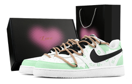 Nike Кроссовки Court Vision 1 Mint Mambo с низким верхом, противоскользящие, износостойкие, мужские, светло-зеленые dh2987-101(team1171-薄荷曼波-礼盒） | light green