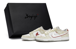 Nike Кроссовки для скейтбординга Dunk, низкие, мужские, белые/бежевые/желтые dd1391-103(team80-男款烟云中s-box) | white beige yellow