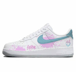 Nike Кроссовки Air Force 1 для скейтбординга, износостойкие, дышащие, белые, мужские fj4146-100(team10-潮流蓝粉) | white