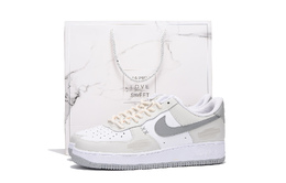 Кроссовки Air Force 1 Coverage с низким верхом, устойчивые к истиранию и скольжению, мужские, светло-серые Nike, Light Gray fj4146-100(team拾伍-男款灰白四sbox) | light gray