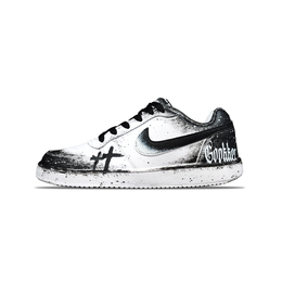 Nike Кроссовки для скейтбординга EBERNON Tall Rabbit Coexistence с тонкой подошвой, противоскользящие, износостойкие, низкие, мужские, черно-белые aq1775-100(team880-暗夜狂欢） | black white