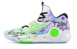 Nike Баскетбольные кроссовки KD Trey 5 X Trendy Path с низким верхом, с противоскользящей подошвой и износостойкими подошвами, мужские, сине-зеленые dj7554-014（team241-潮流轨迹） | blue green