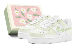 Nike Кроссовки Air Force 1 Lime Floral Sea Slip с низким верхом для скейтбординга, мужские, белые, зеленые cw2288-111(teams2-青柠花海男s-box) | white green