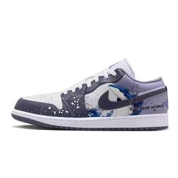 Jordan Баскетбольные кроссовки Air 1 Vintage, низкие, мужские, белые/фиолетовые 553558-145(team56-梦幻蓝鲸) | purple